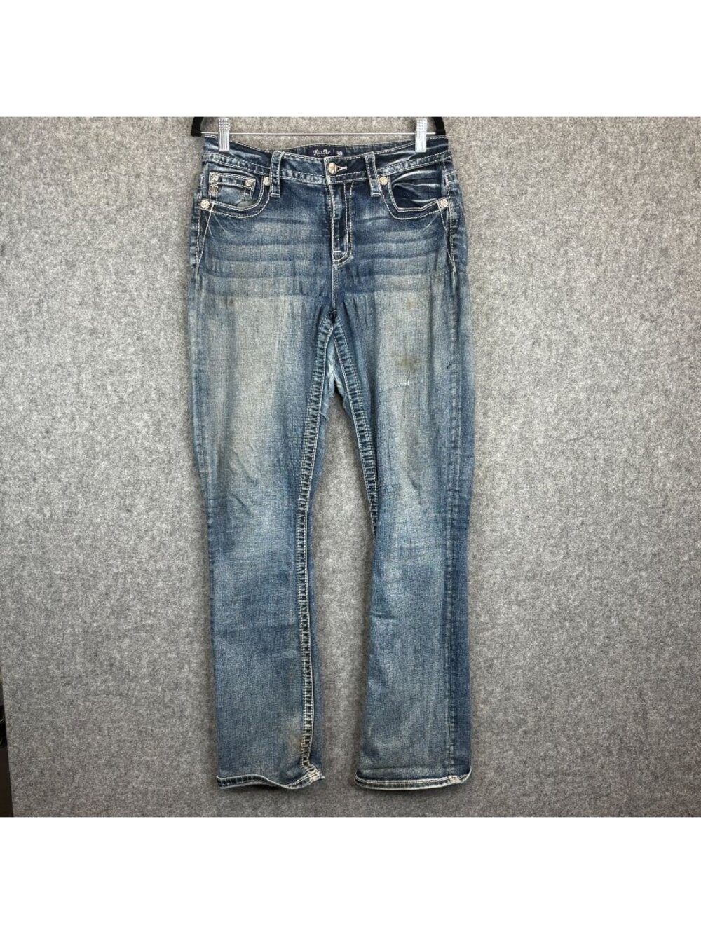 Miss Me Womens 30 Bootcut Jeans Distressed Blue Denim - For Shorts - READ